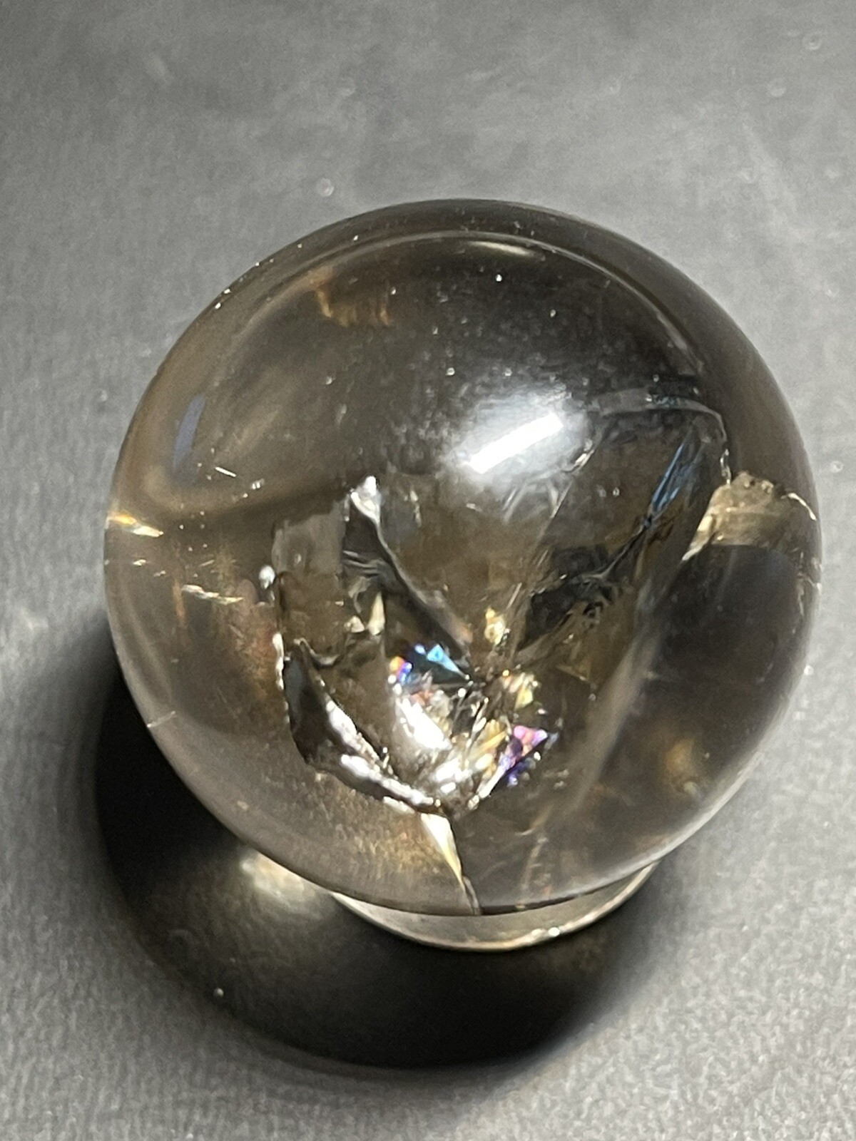 Smoky Quartz Mini Sphere Orb Ball Marble 25.4mm, 22g