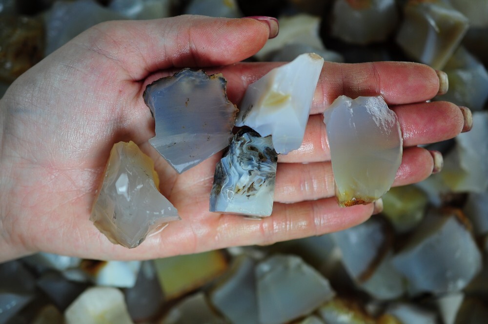 1/2 lb Agate Rough Stones – Natural Crystal Mineral Rock Tumbling (Mada)
