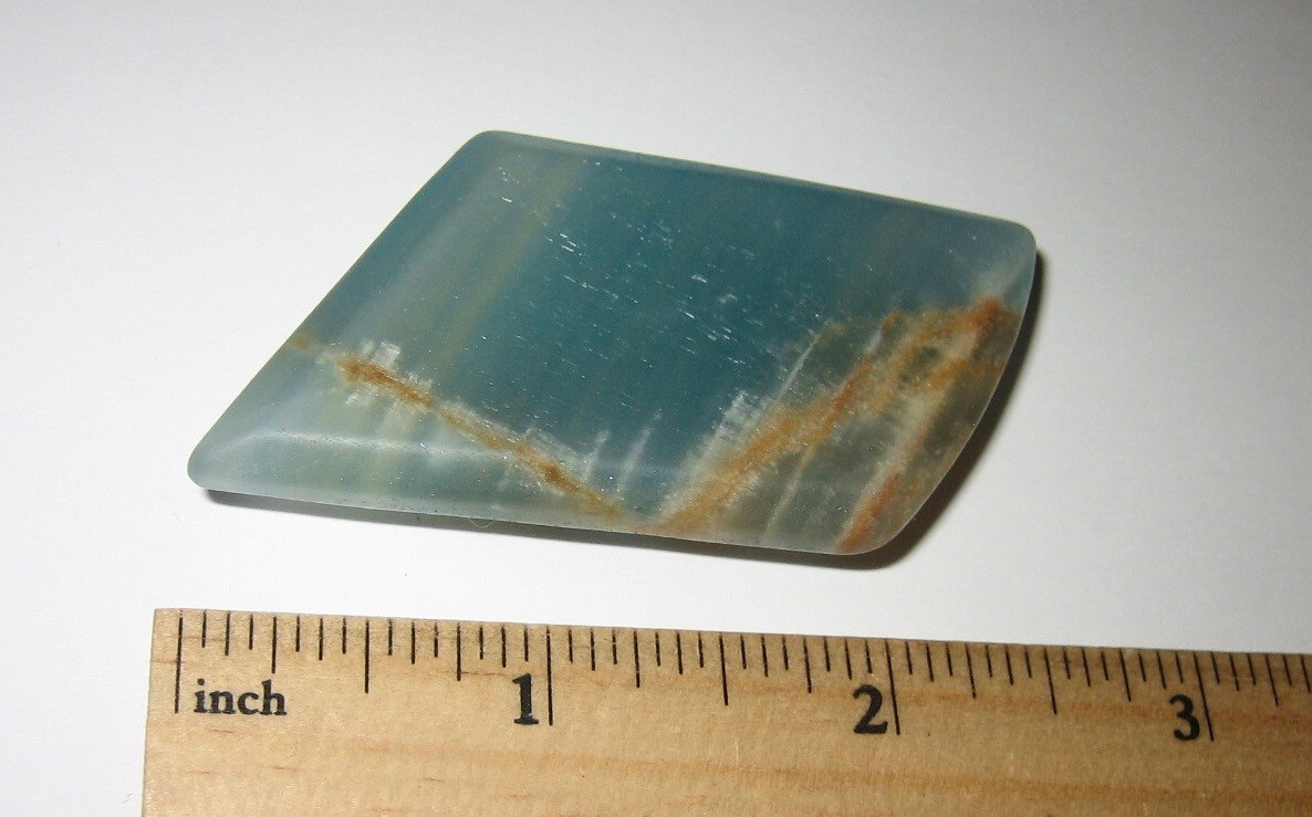 2.55″ TUMBLED POLISHED NATURAL LEMURIAN AQUATINE CALCITE CRYSTAL STONE 40.3g *10