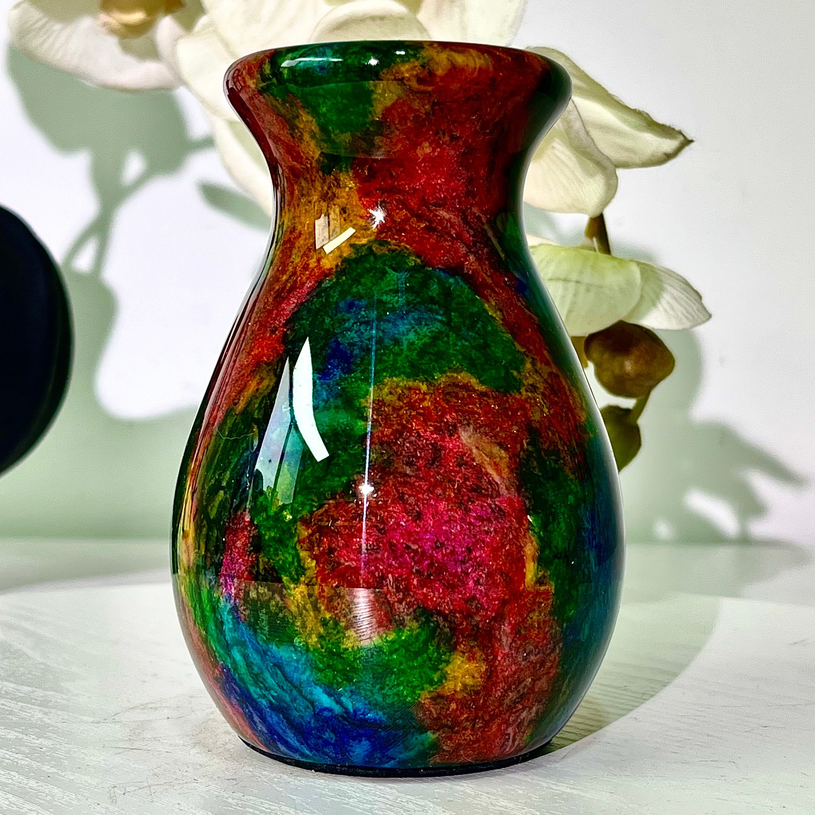 497G Natural “Seven Colors Jade” vase specimen -Taiwan China