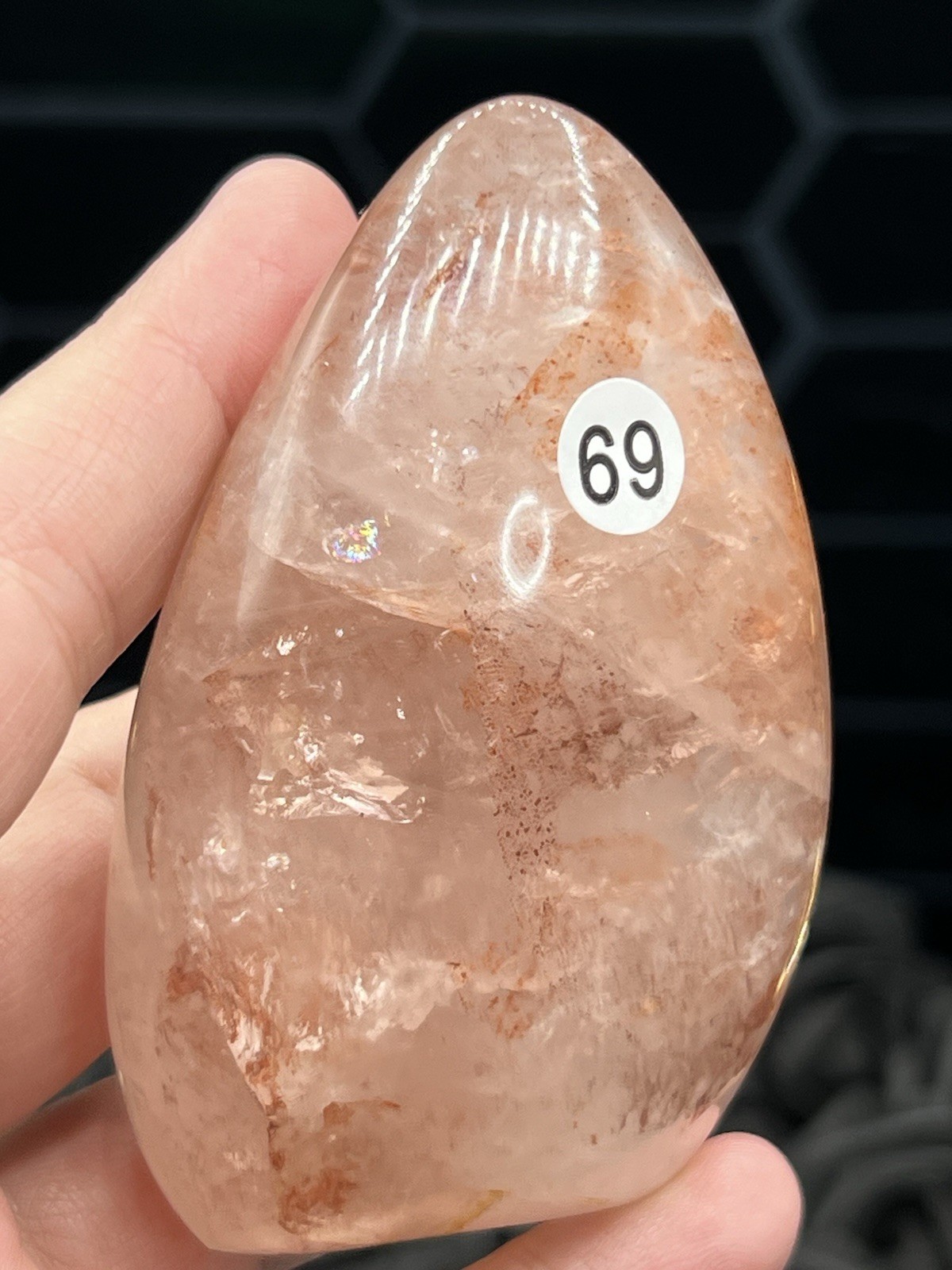 Fire Quartz Free- Forms Opaque clear w/ hematoid Free ship
