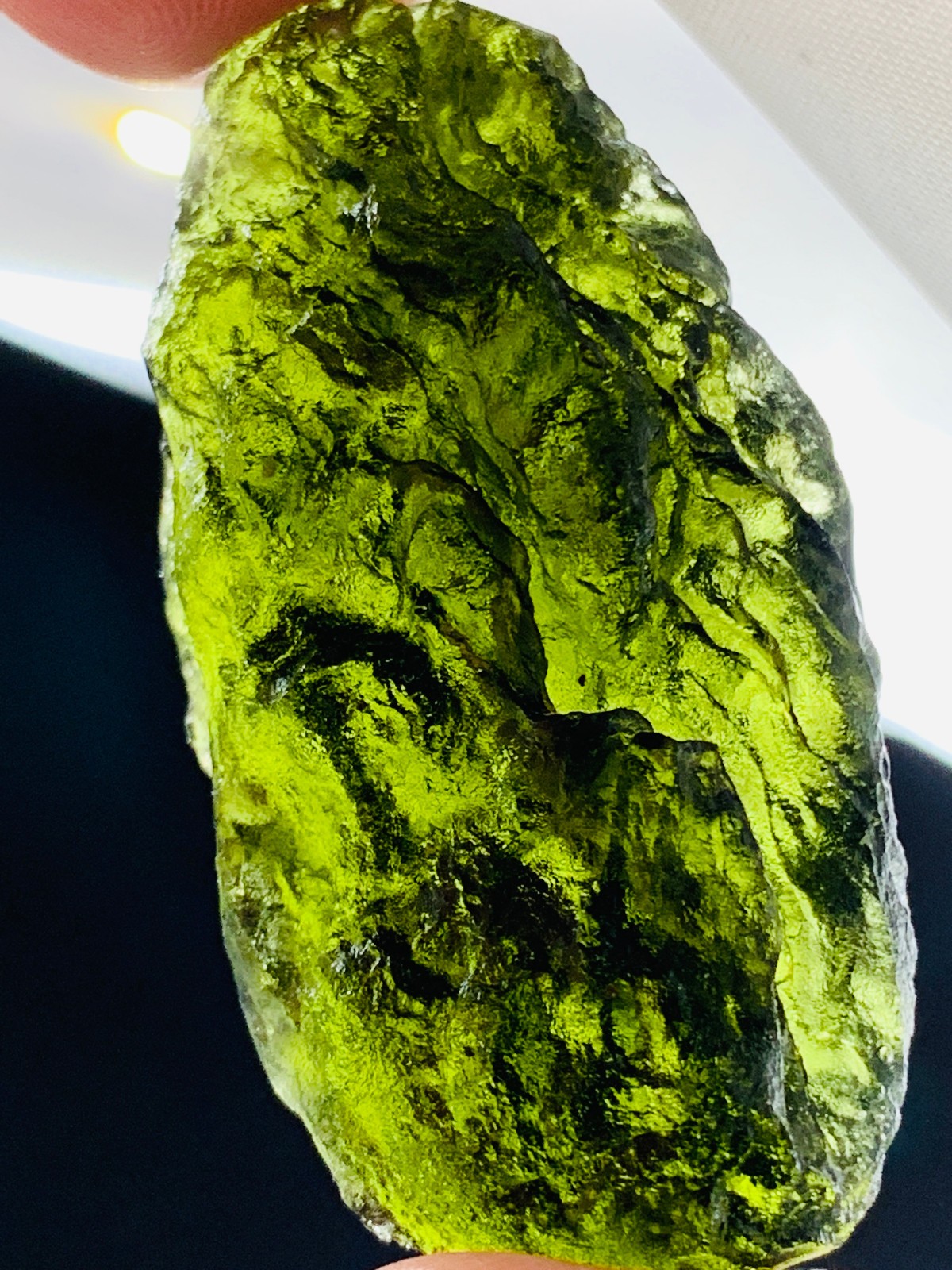TOP Moldavite Raw Moldavite Crystal from Czech Republic PICcertificate 90CT