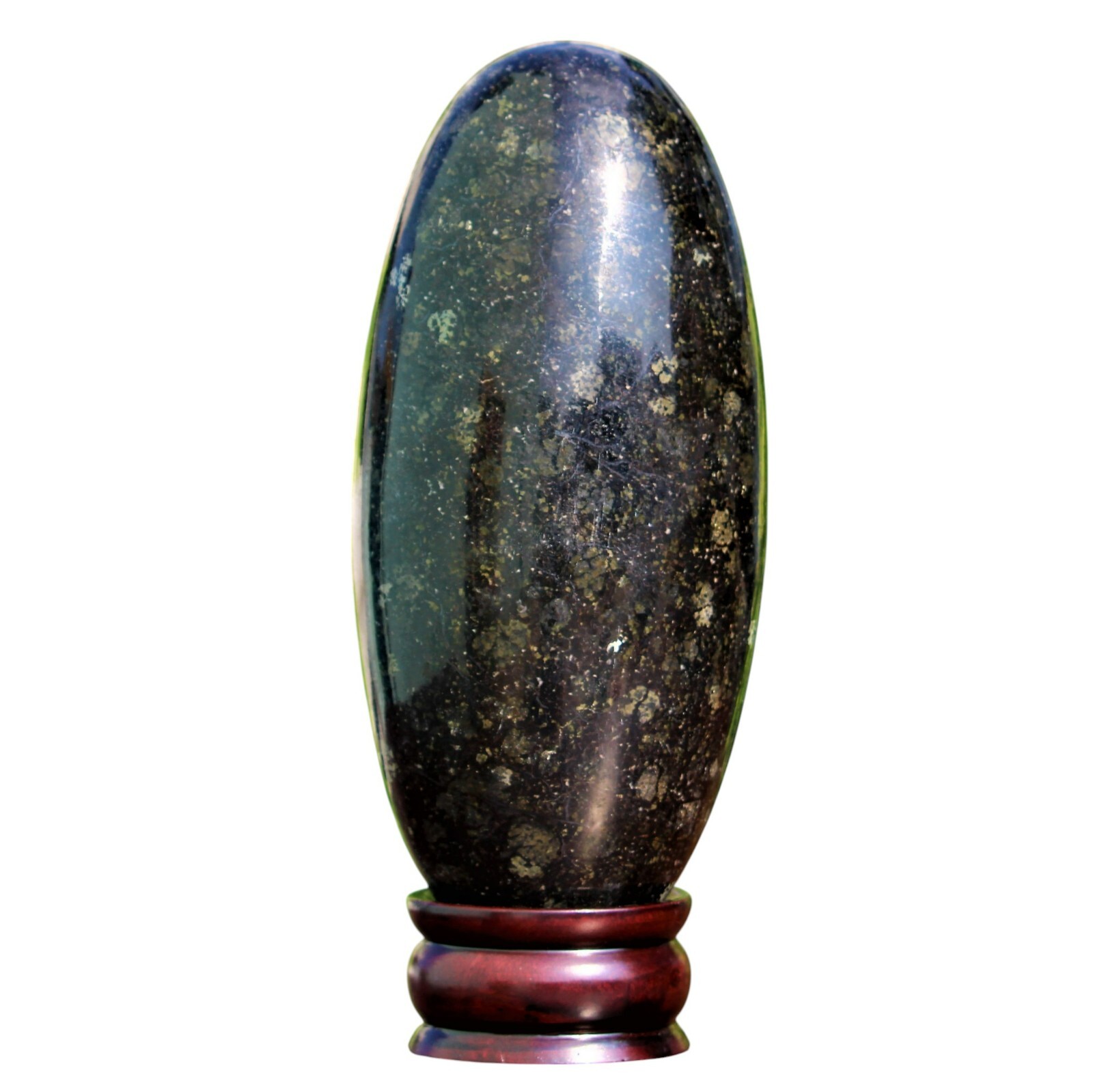 185MM Black Nuummite Crystal Healing Energy Reiki Aura Metaphysical Stone Lingam