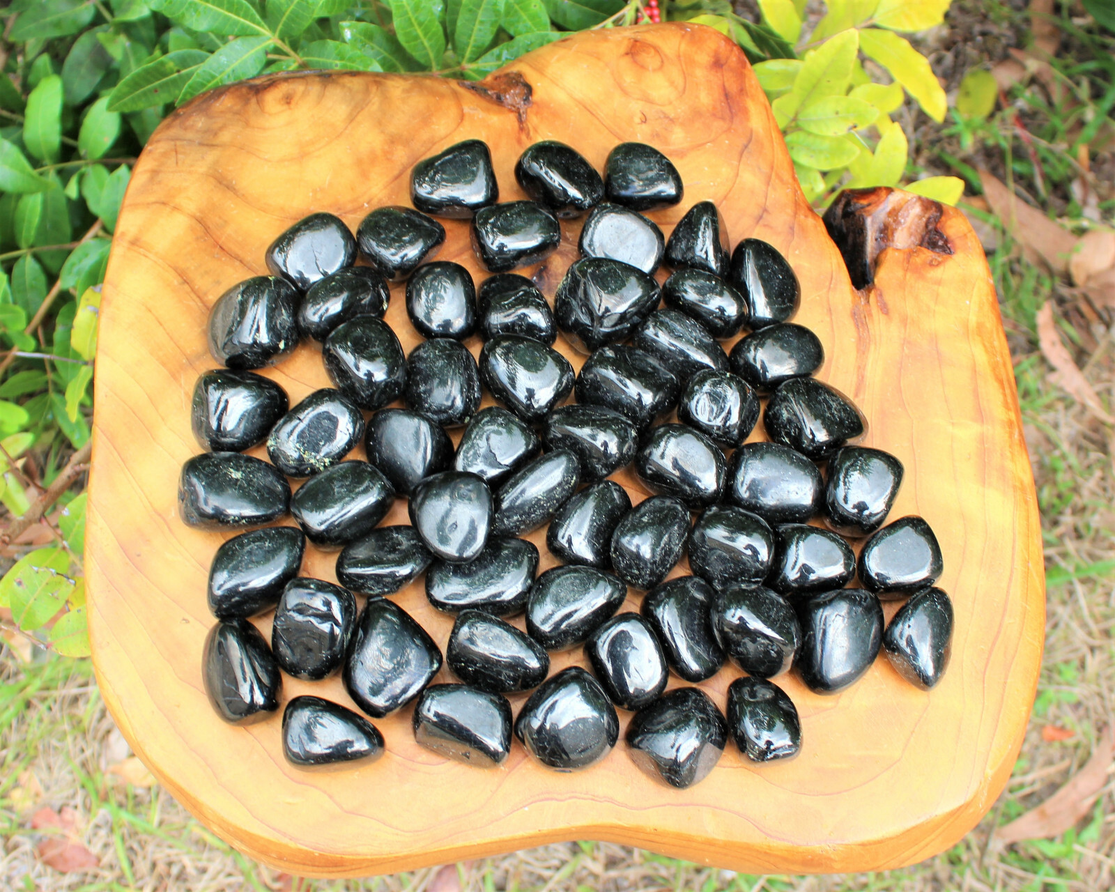 3 x Jet Tumbled Stone (Crystal Healing Reiki Metaphysical Gemstone)