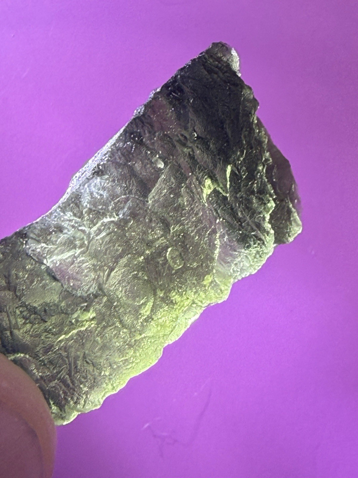Genuine Moldavite Crystal. Chlum, Czech Republic. 7 grams.