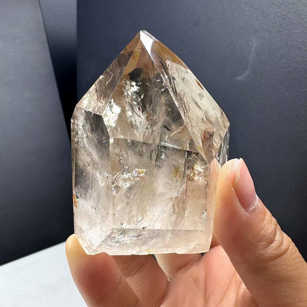 290g Natural Rainbow Smoky Quartz Obelisk Crystal Mineral Reiki Decor