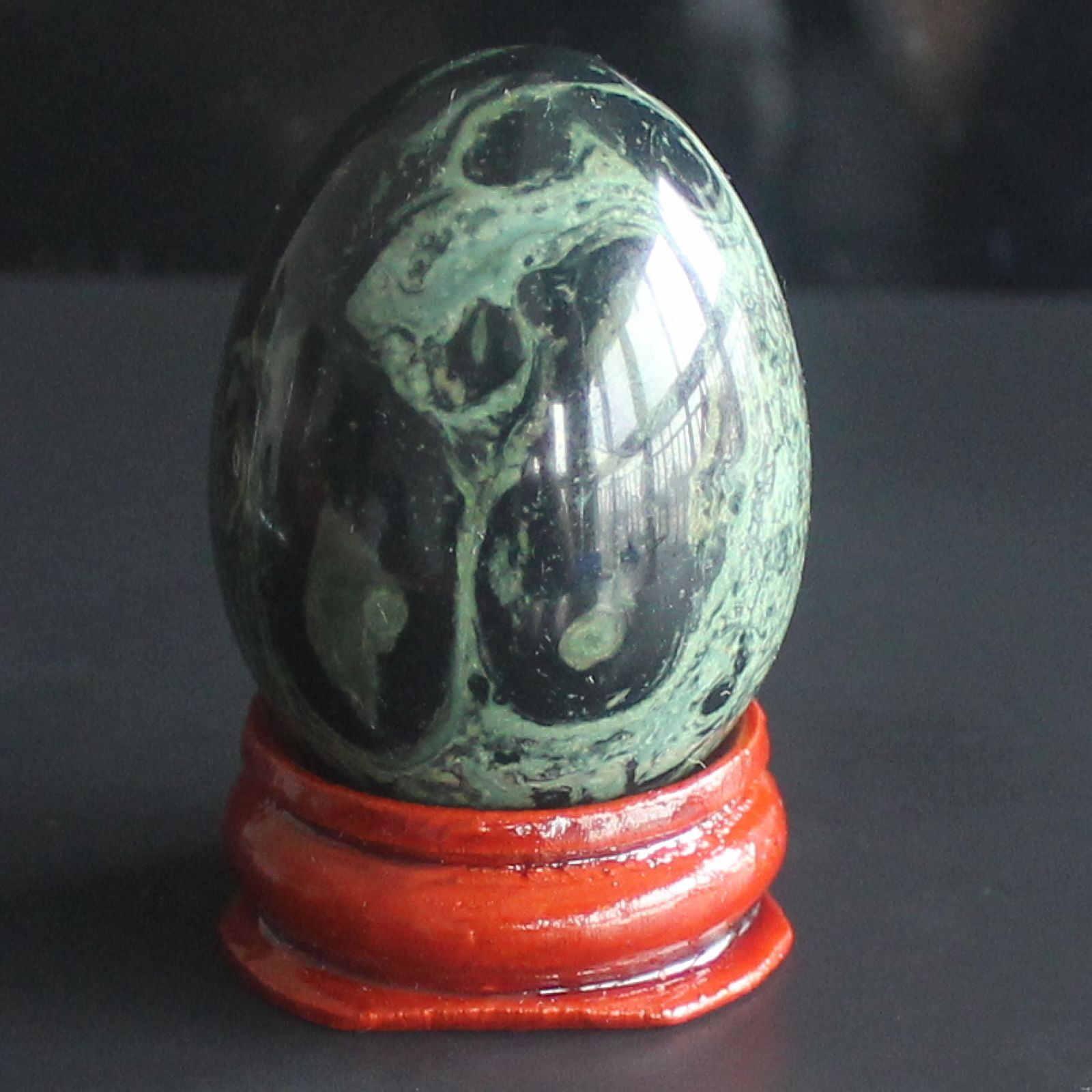 Gemstone crystal egg with wood stand chakra stones reiki healing home decor