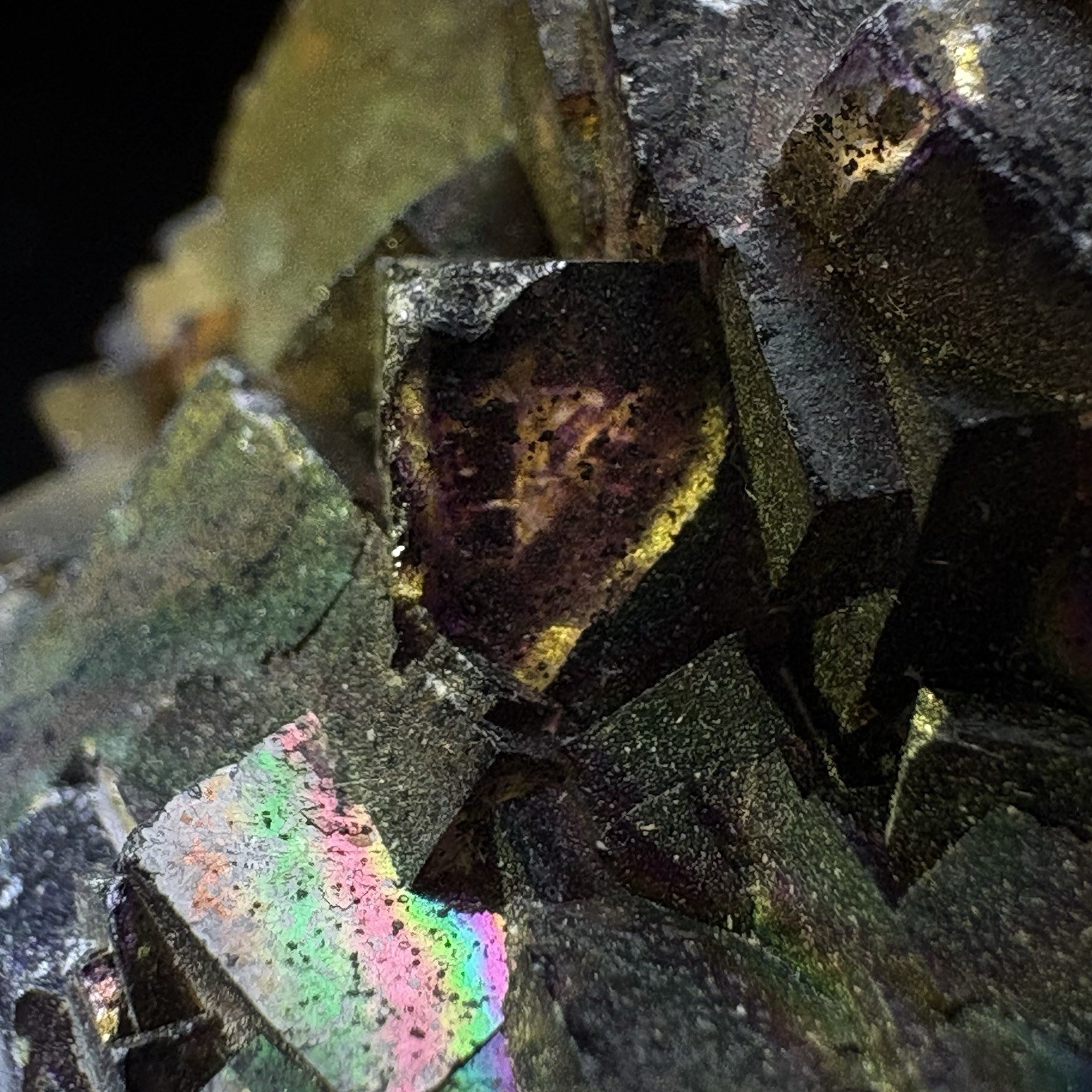 Natural Phantom Fluorite with Rainbow Iridescence Specimen Raw Mineral China A88