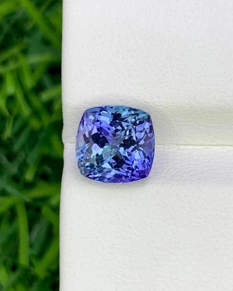 10 Ct + Extremely Rare Natural Blue Tanzanite Cushion Certified Loose Gemstone