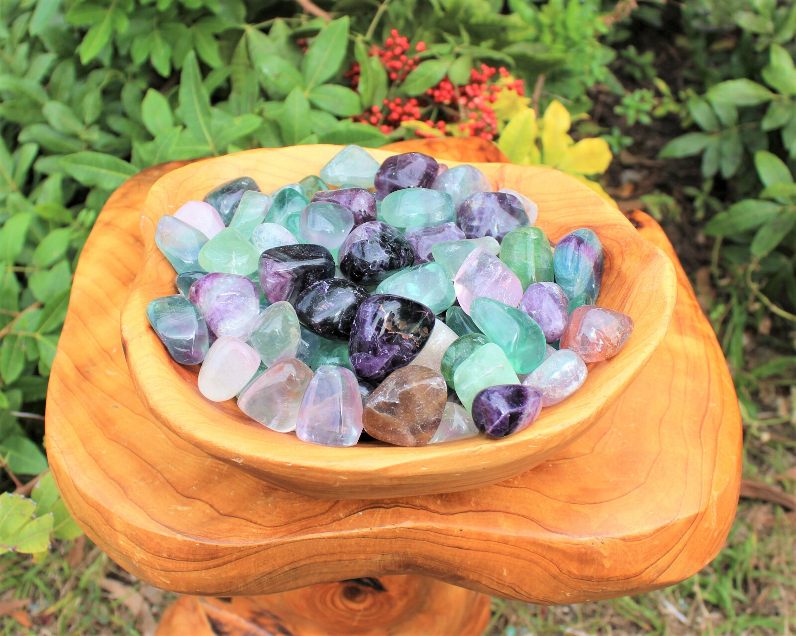 1 Medium Fluorite Tumbled Stone (Crystal Healing, Gemstone, Rainbow Fluorite)