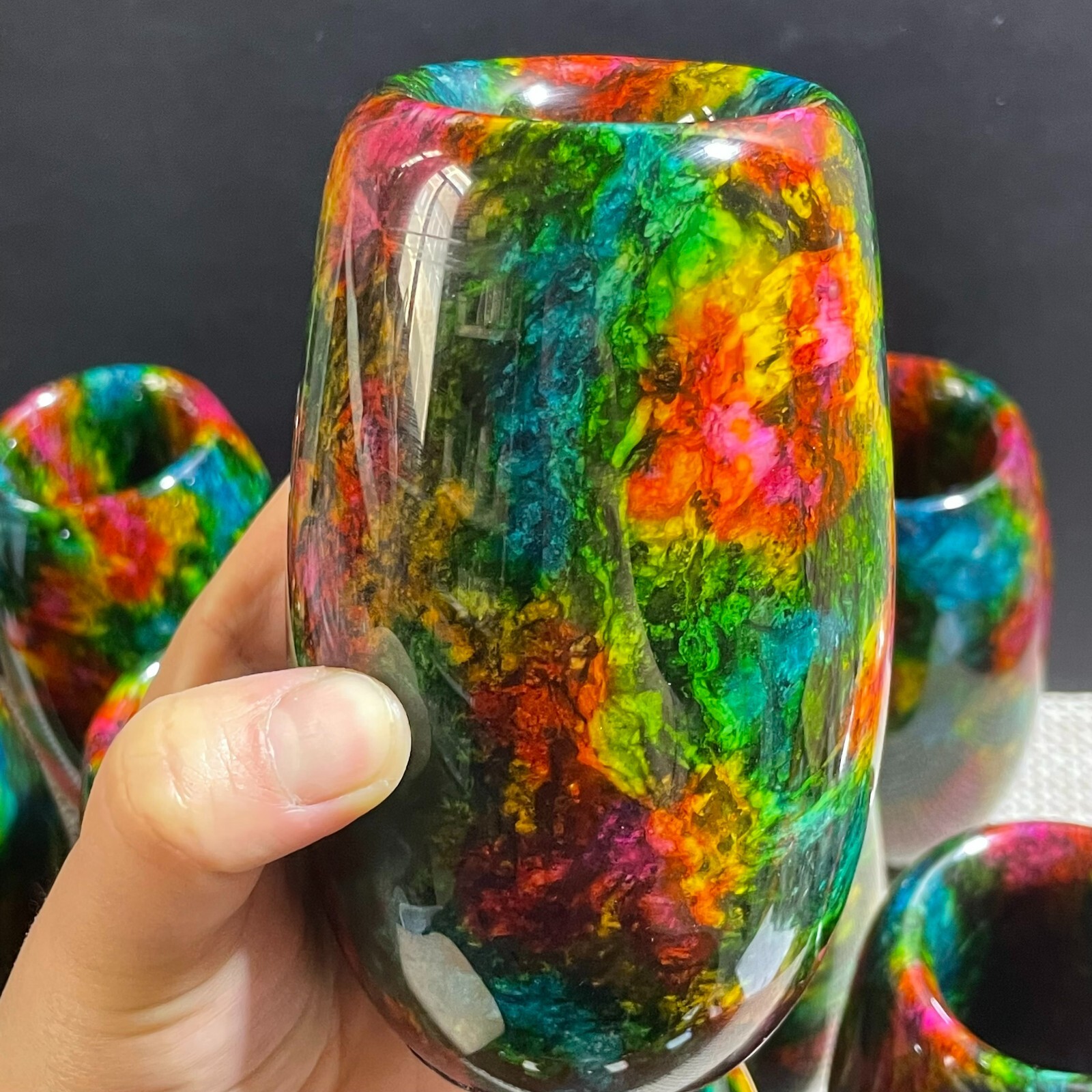 1pcs “Seven Colors Jade” vase specimen -Taiwan China about 1000g 128mm random