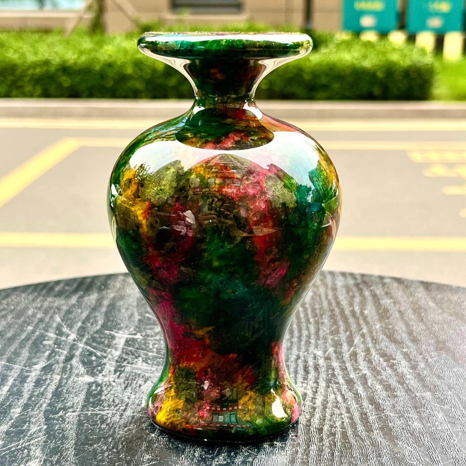 1.94LB Natural “Seven Colors Jade” vase specimen -Taiwan China
