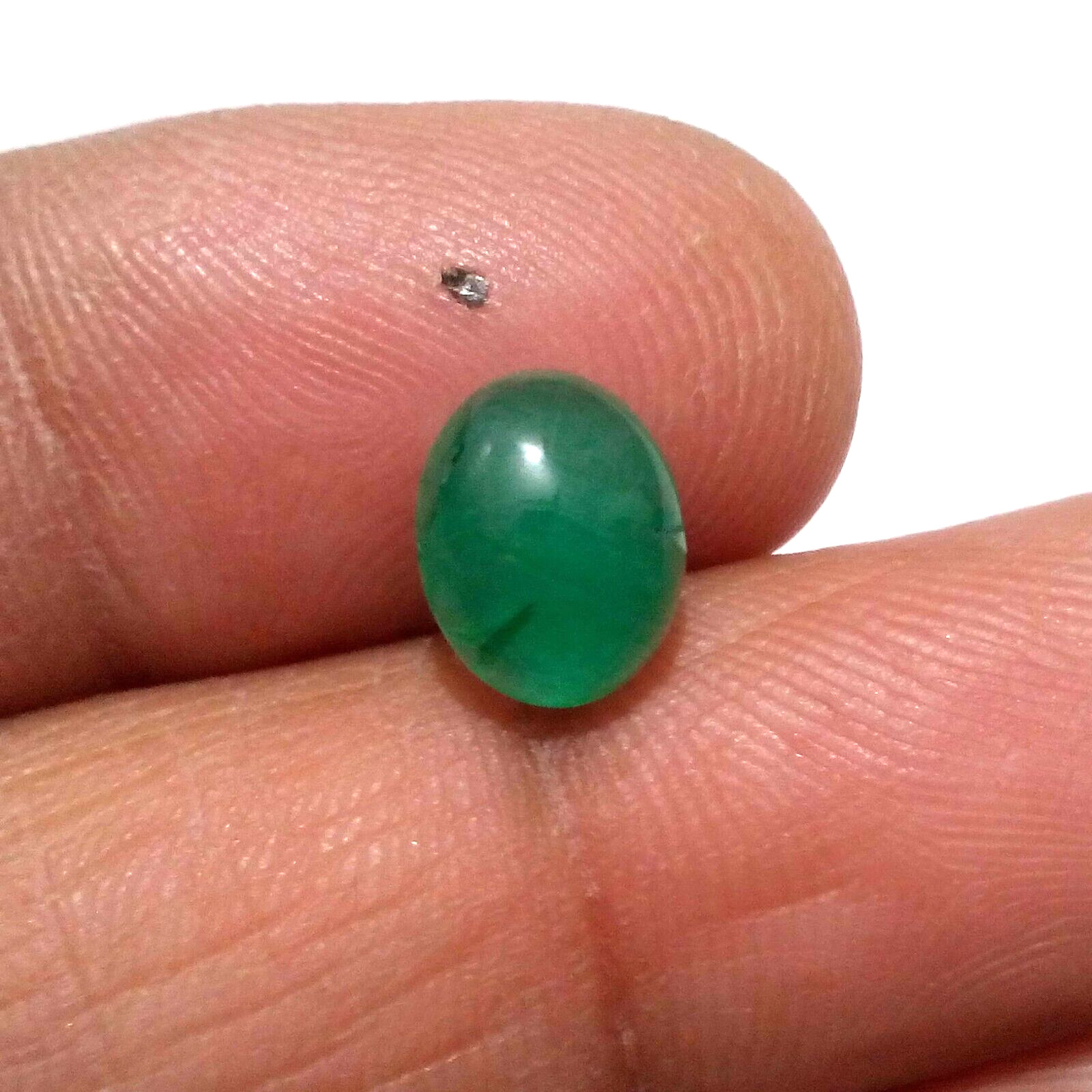 2.60 Crt Excellent Top Green Zambian Emerald Oval Shape Cabochon Loose Gemstone