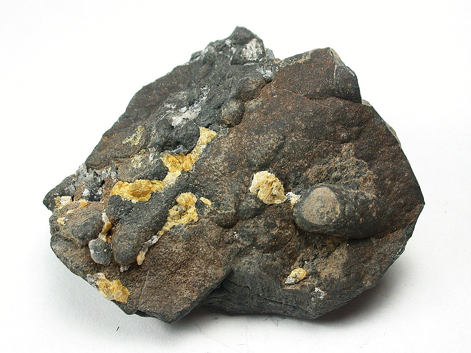 MINERALS : BOTRYOIDAL STIBARSEN ON THE MASSIVE MATERIAL, PRIBRAM, CZECH REPUBLIC