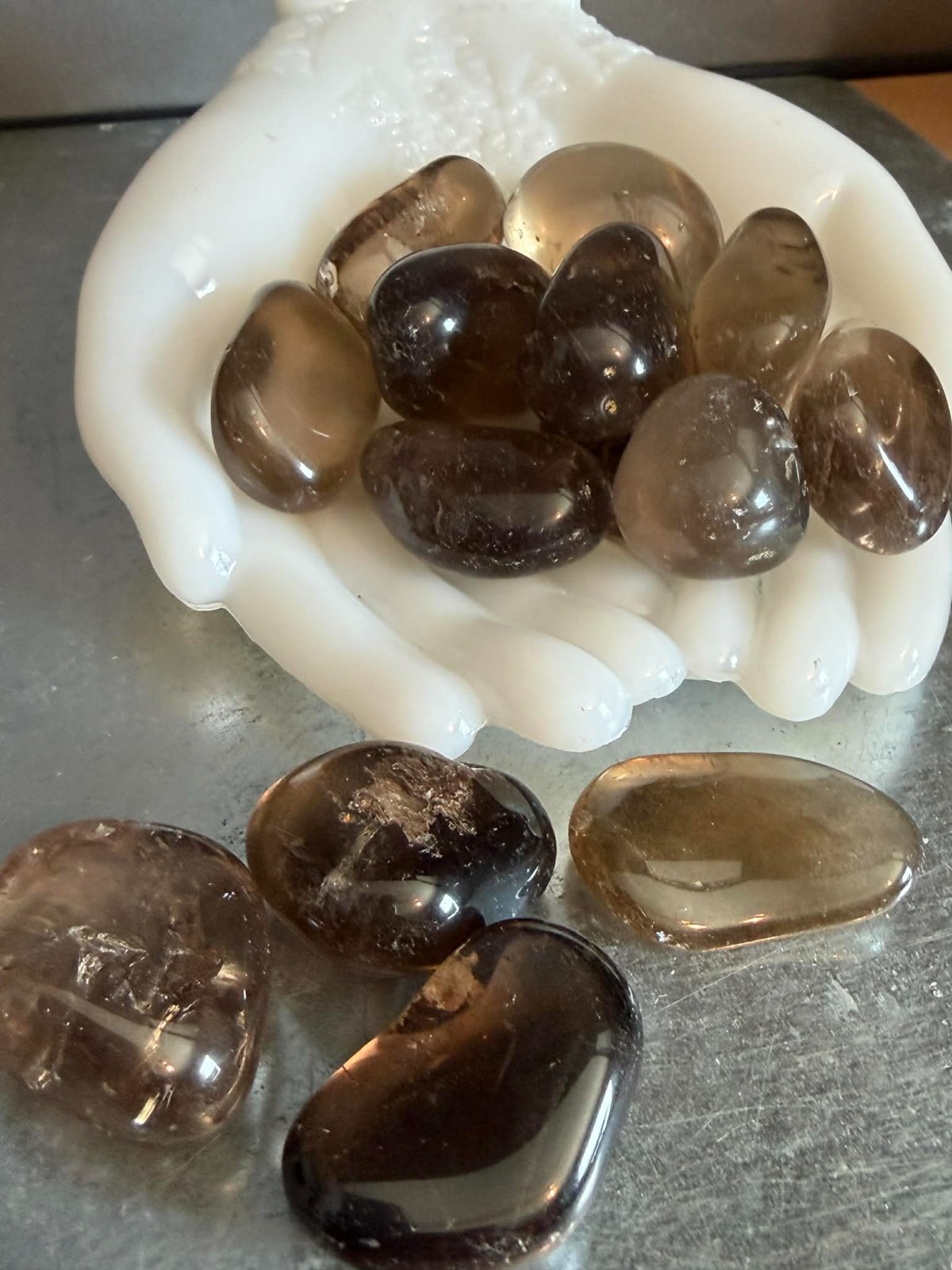 Bulk Wholesale Lot Medium Palmstone Smoky Quartz Extra grade 30-40 mm, 14 pieces