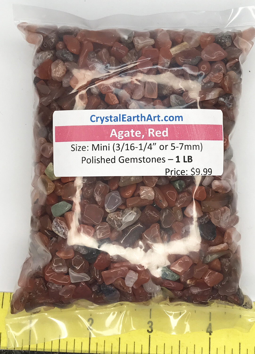 Agate Red polished Mini ( size 3/16″ to 1/4″ or 5-7mm) 1/2 lb