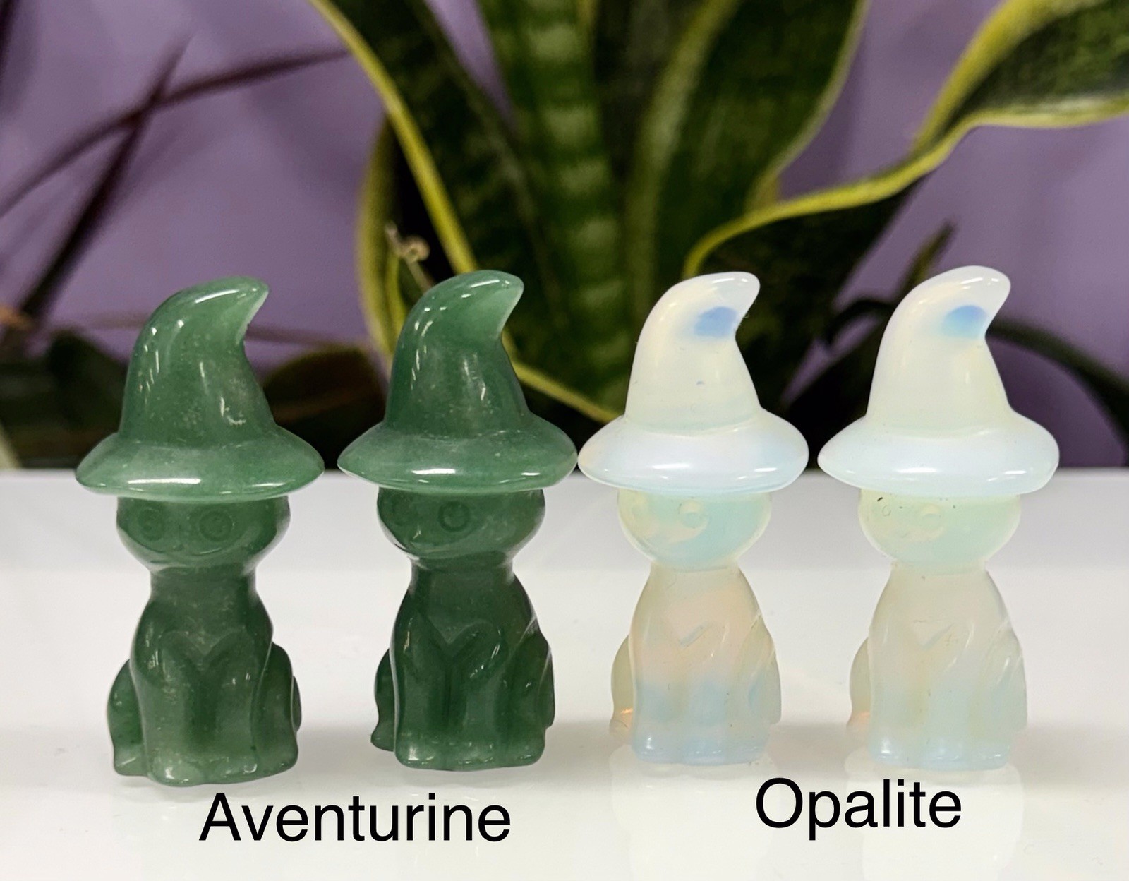 Wholesale Lot 8 Pcs 6cm Natural Crystal Witch Hat Cat Healing Energy