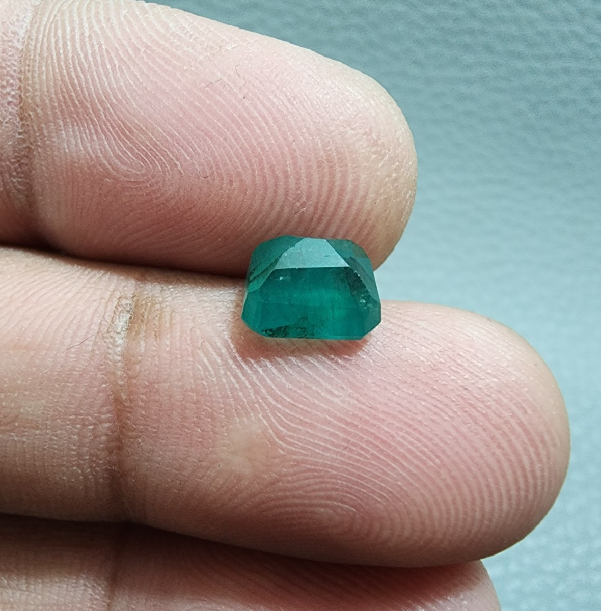 2.25 Crt Natural Green Zambian Emerald Faceted Emerald Cut Shape Loose Gemstone
