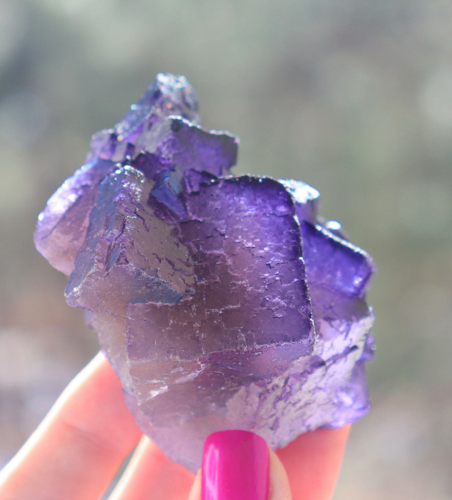 Purple Fluorite Super Brilliance Staircase Formation Mexico 7.0 Cms LQQK