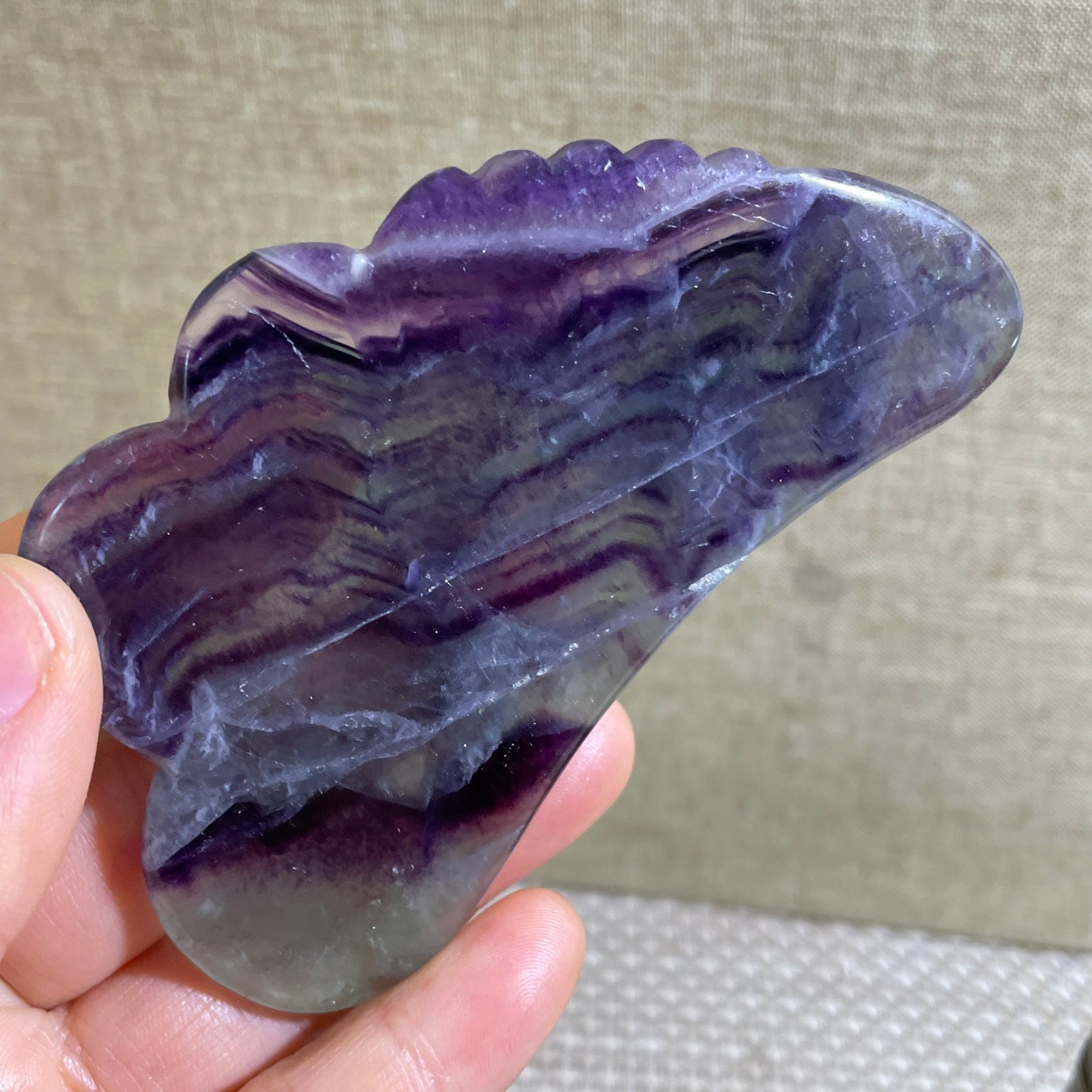80g beautiful Rainbow Fluorite Rough stone specimens cure