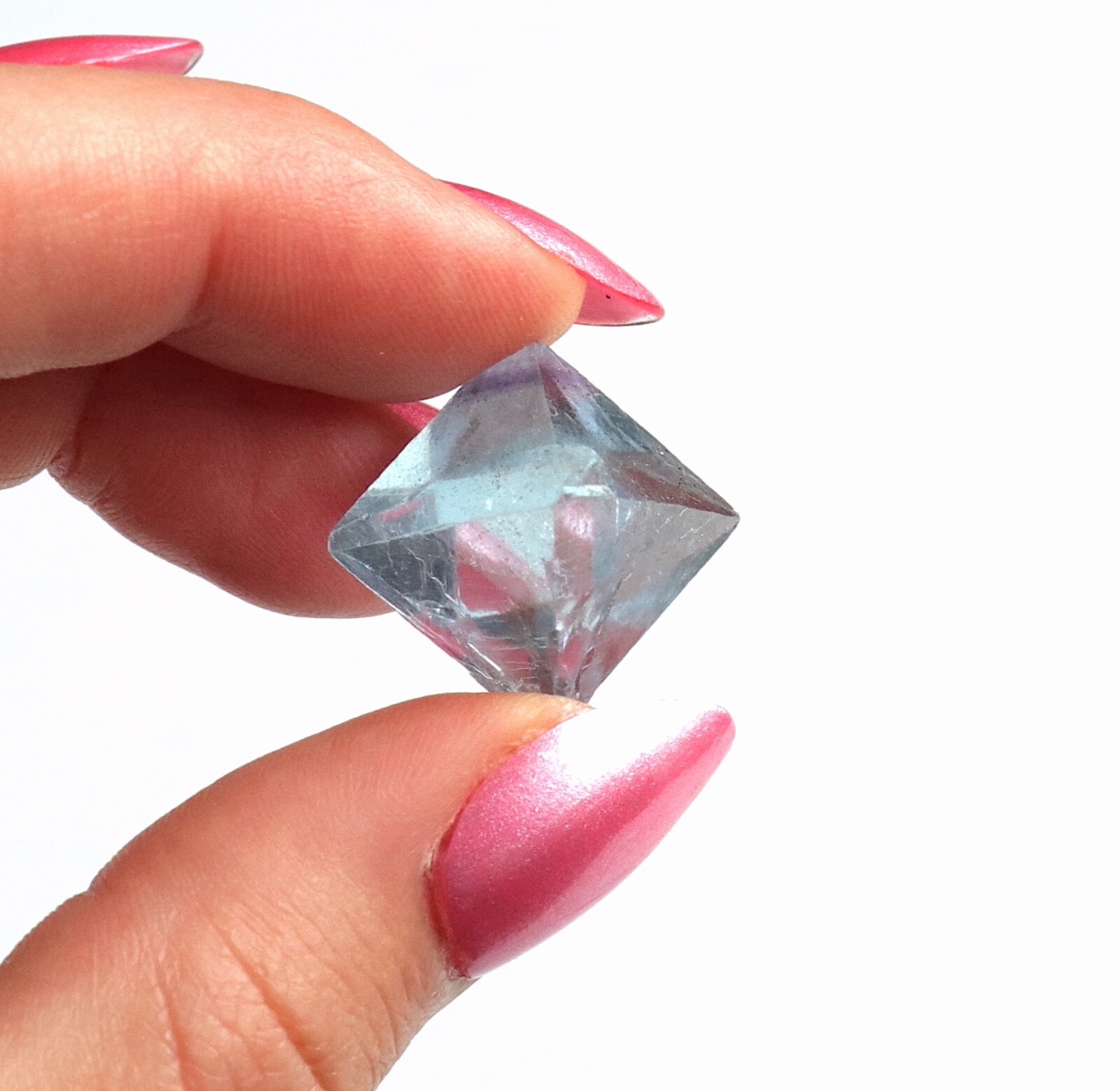 Fluorite Octahedron Gemmy Sky Blue Color Cave In Rock, Illinois 2.4 Cms