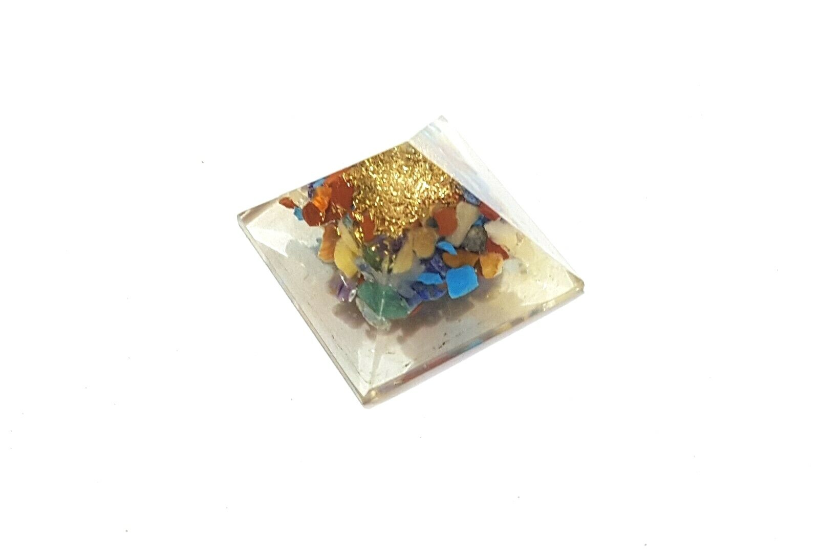 7 CHAKRA FLOW OF MONEY WEALTH BOOSTER POCKET ORGONE PYRAMID REIKI NATURAL STONE