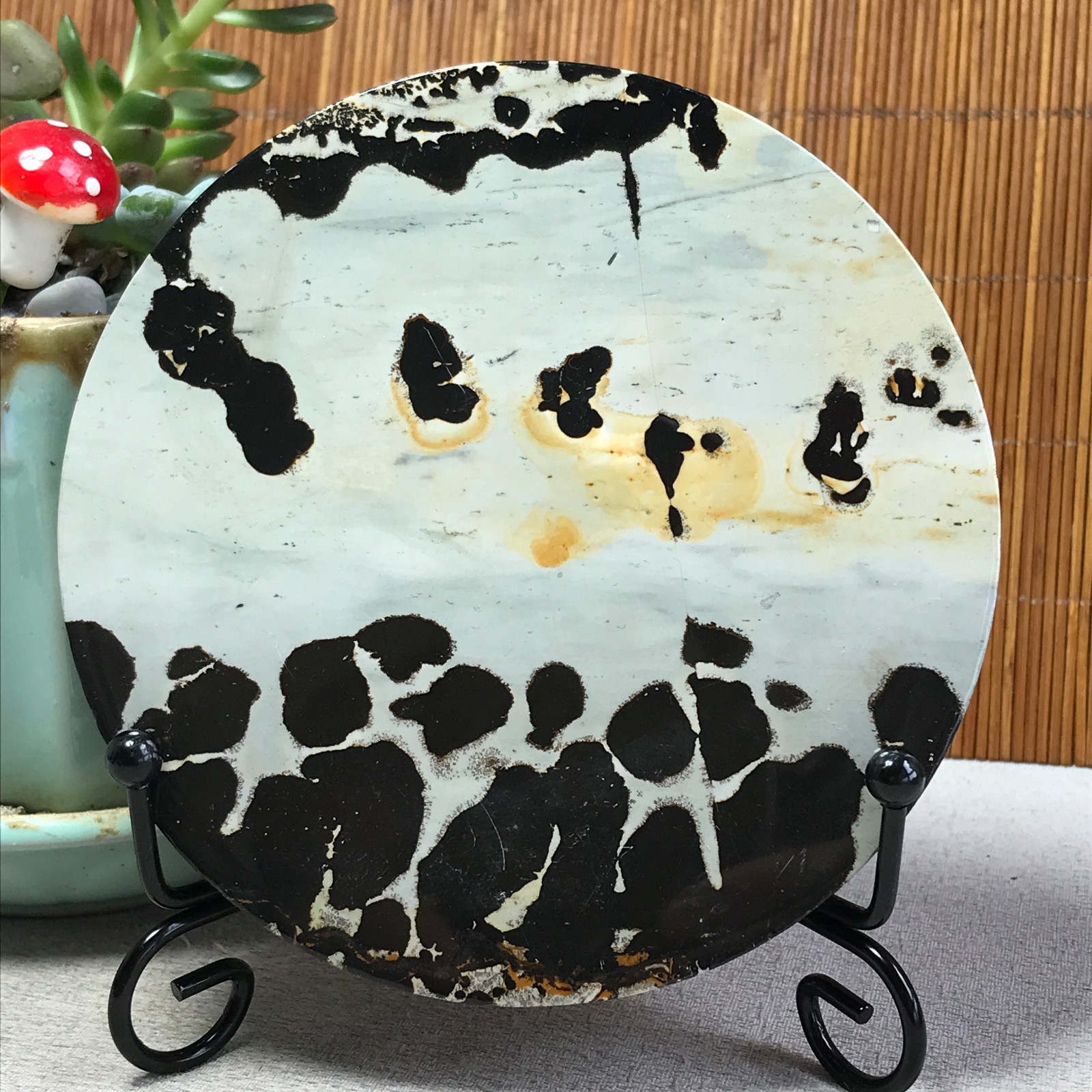 99mm Natural Chinese painting stone crystal ornaments for home decoration A6393