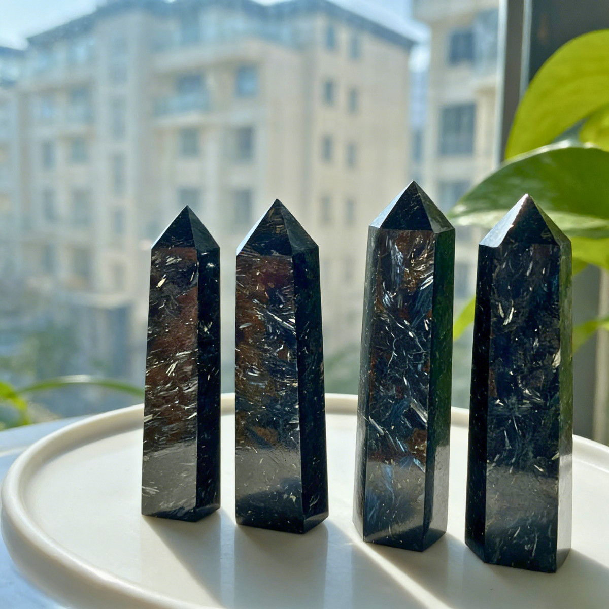Wholesale Lot 1lb Natural Arfvedsonite Crystal Tower Healing Obelisk Point Gifts