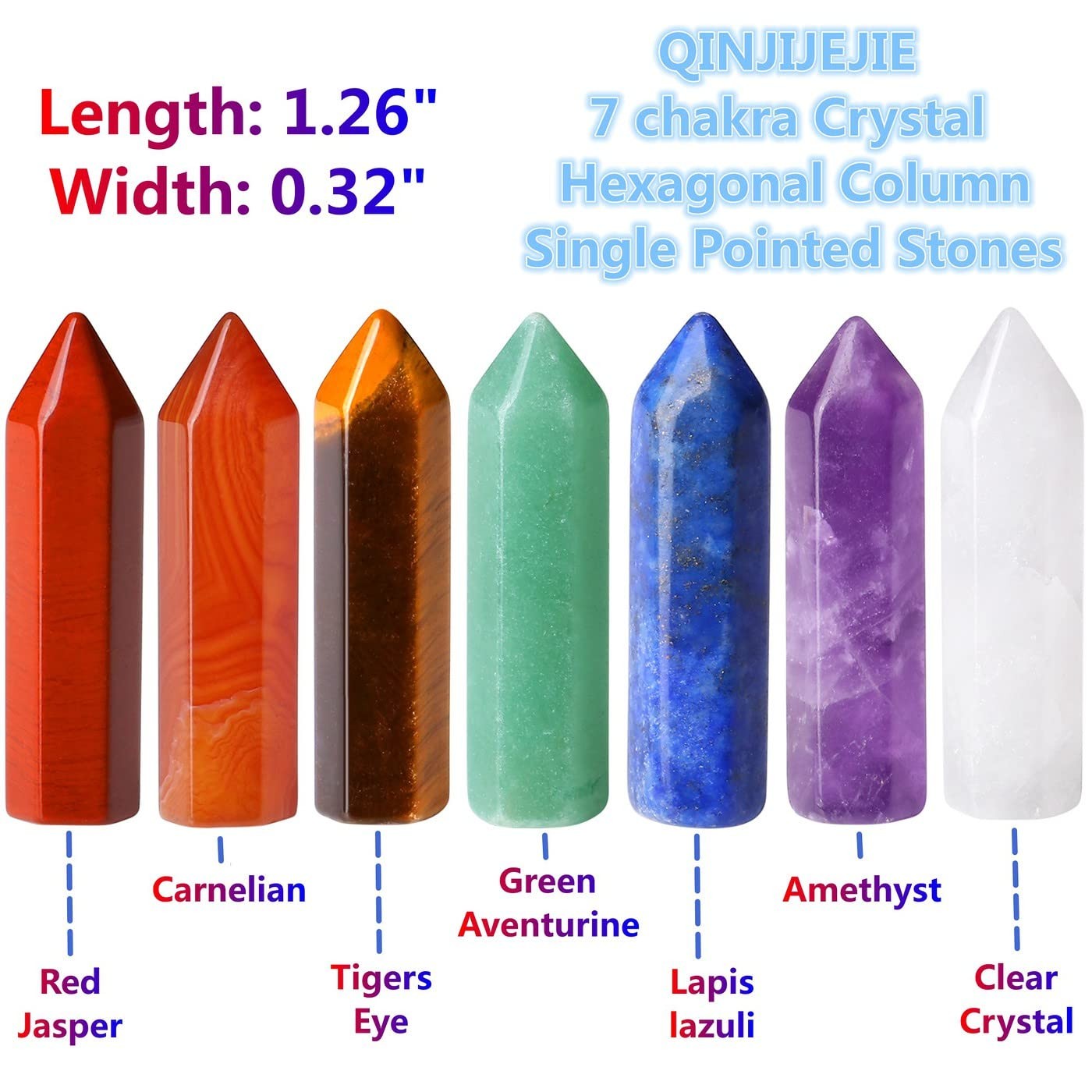 7 Chakra Healing Crystals Set – Amethyst Reiki Energy Meditation Stones