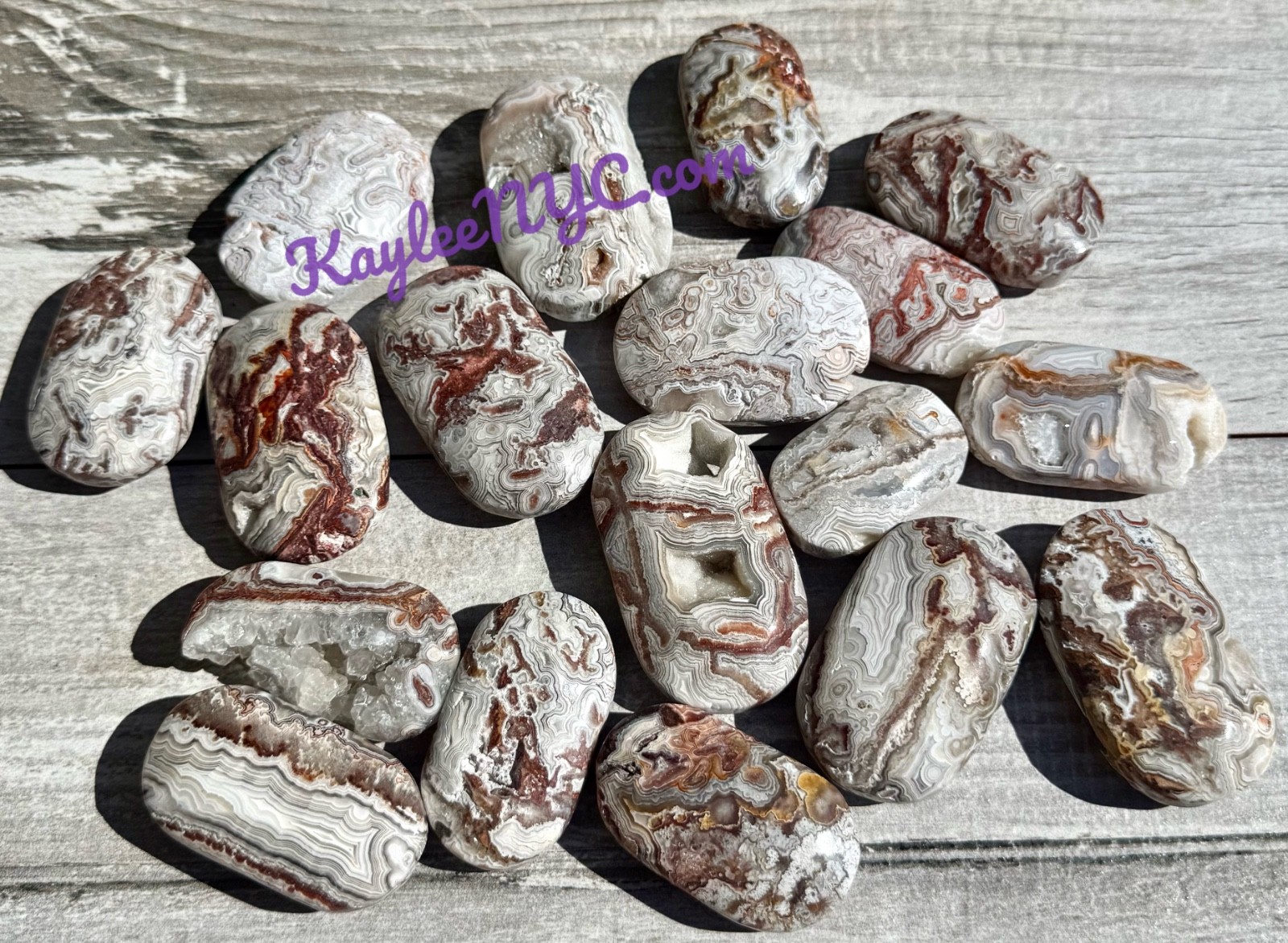 Wholesale Lot 2 Lbs Natural Mexican Lace Agate Palm Stone Crystal Healing