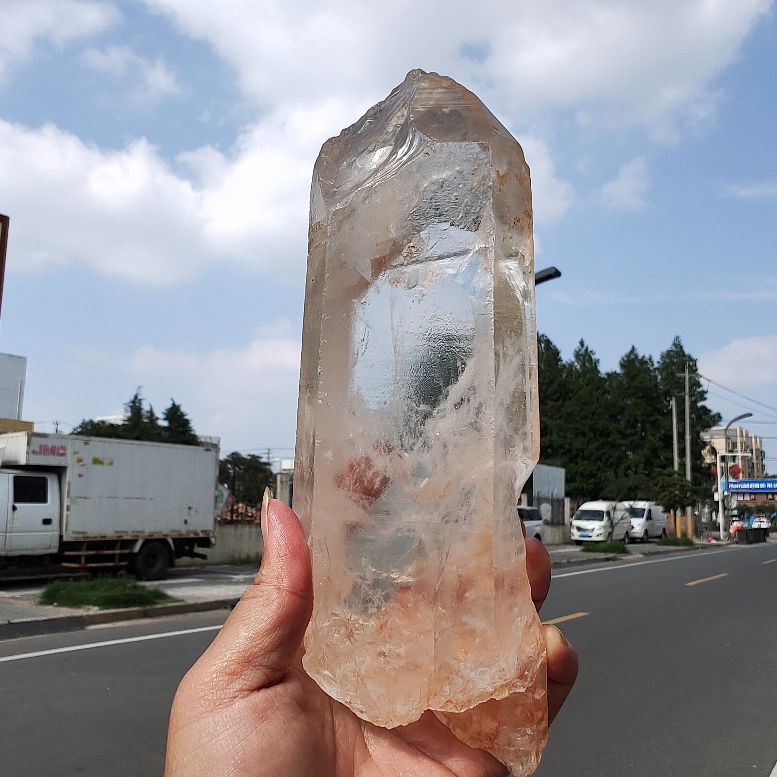 2.71LB Bright LEMURIAN Healer Quartz Crystal RECORD KEEPER Dazzling X889
