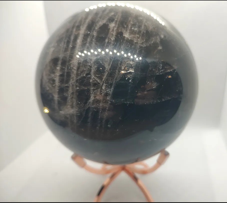 HUGE Smoky Quartz Sphere With Stand! Over 5 Pounds! Natural Stone Crystal Ball