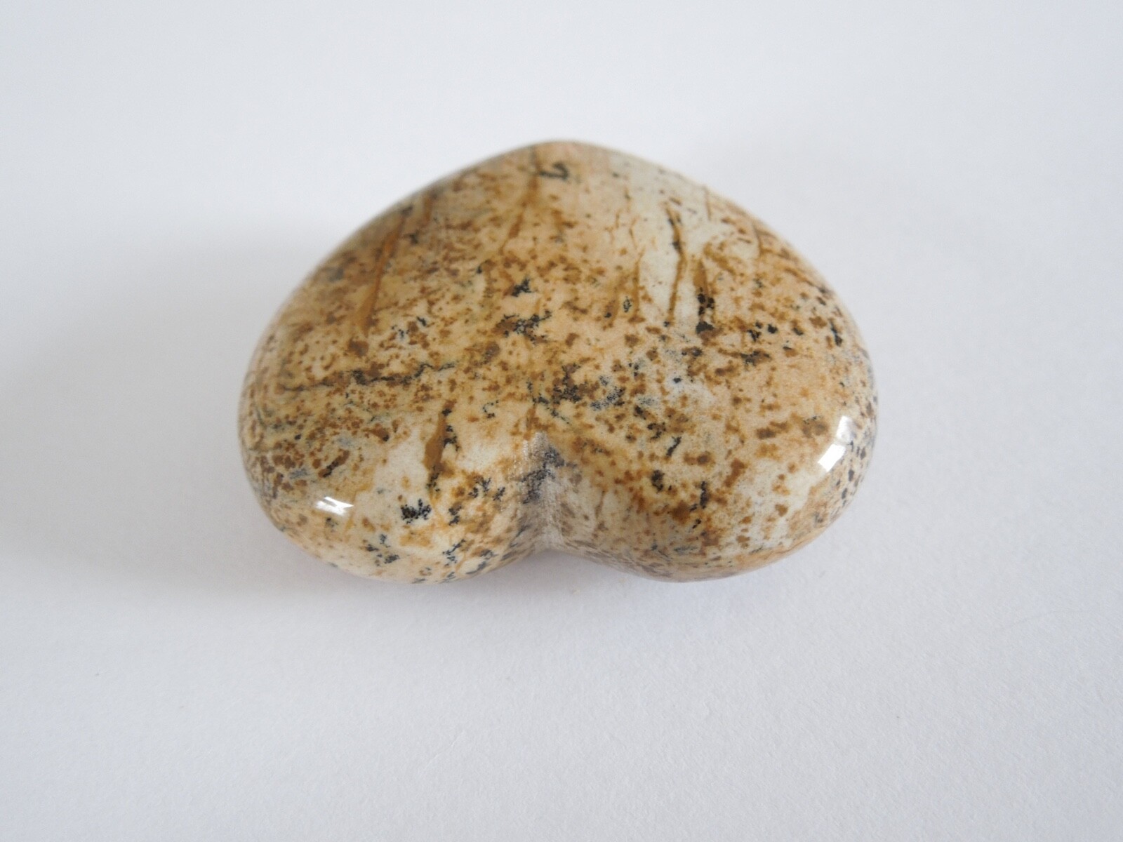 Jasper,Picture Jasper Heart Voluptuous Dekostein Without Hole 0.9oz/1 5/16×1