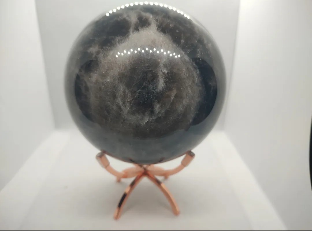 HUGE Smoky Quartz Sphere With Stand! Over 5 Pounds! Natural Stone Crystal Ball