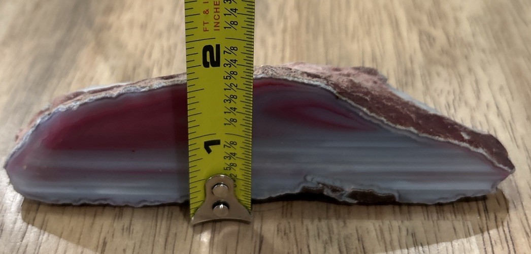 Pink Banded Agate Slice Geode from Brazil (5x2x1 Inches 7oz Approx)