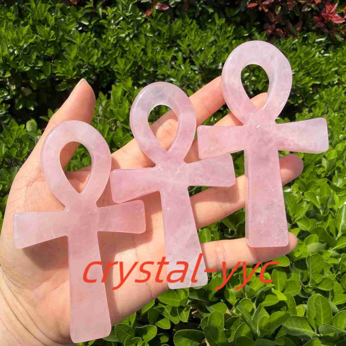 4.3″ Natural Quartz Crystal Cross Carved Crystal Ankh Reiki Healing Gift