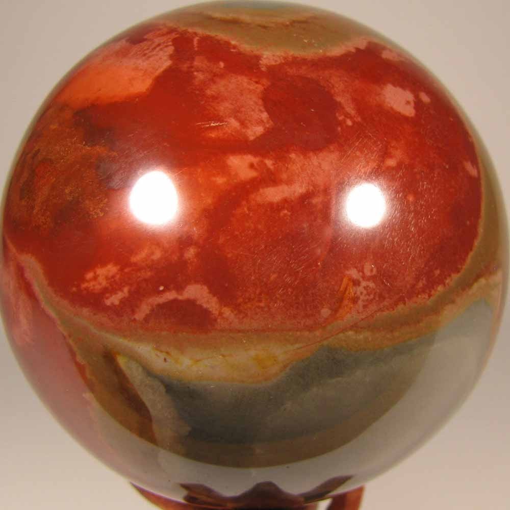 3″ POLYCHROME JASPER Gemstone Sphere w/ Stand – Madagascar – 76mm – 1.3 lbs.