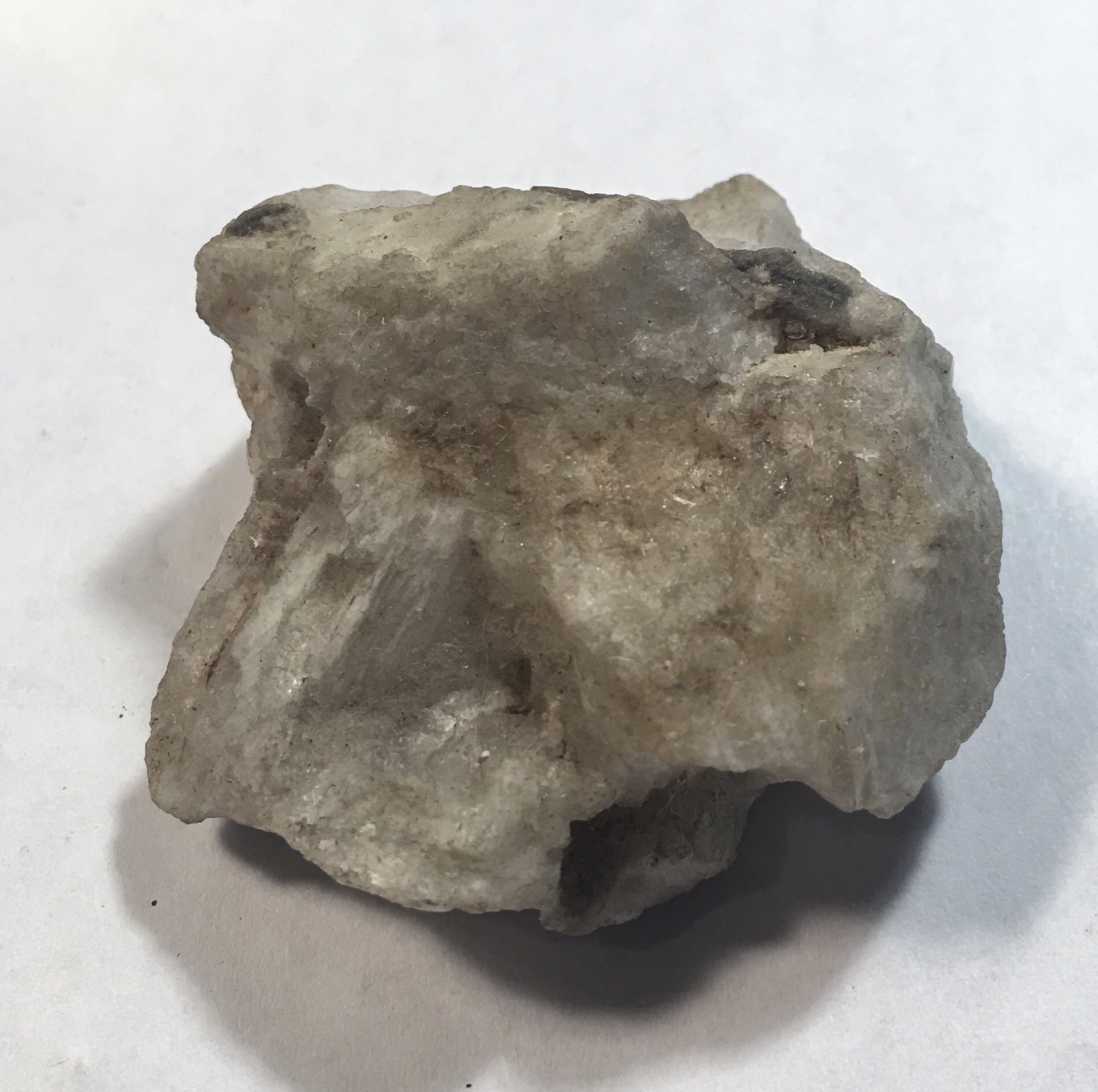 Natrolite, Fassathal, Tyrol, Austria. Michigan College of Mines label (1895-1902