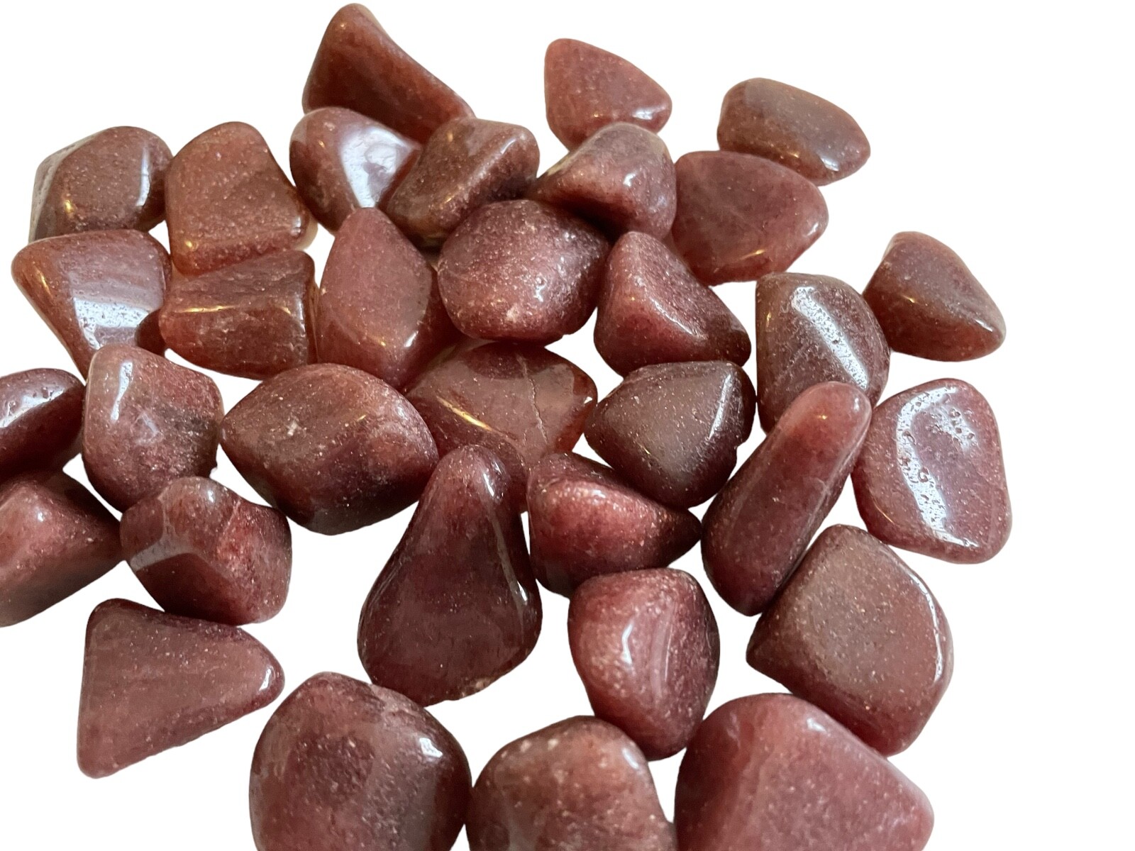 3X Raspberry Aventurine Tumbled Stones 25-30mm Healing Crystal Sacral Chakra Sex