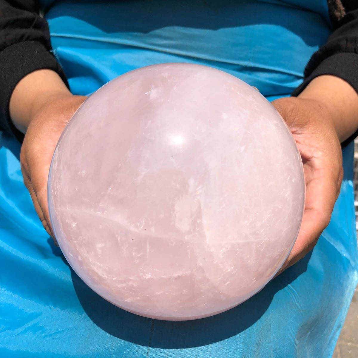 6.75LB Large Natural Pink Rose Quartz Sphere Crystal Ball Reiki Mineral Healing