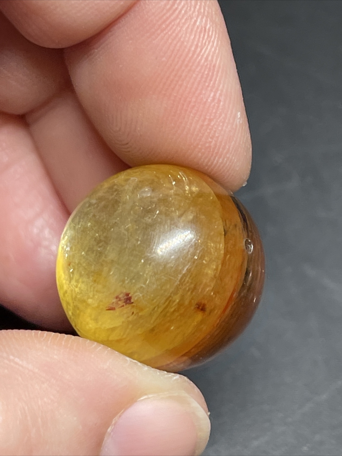 Yellow Mica Mini Sphere Ball Orb Marble Crystal 20.2mm