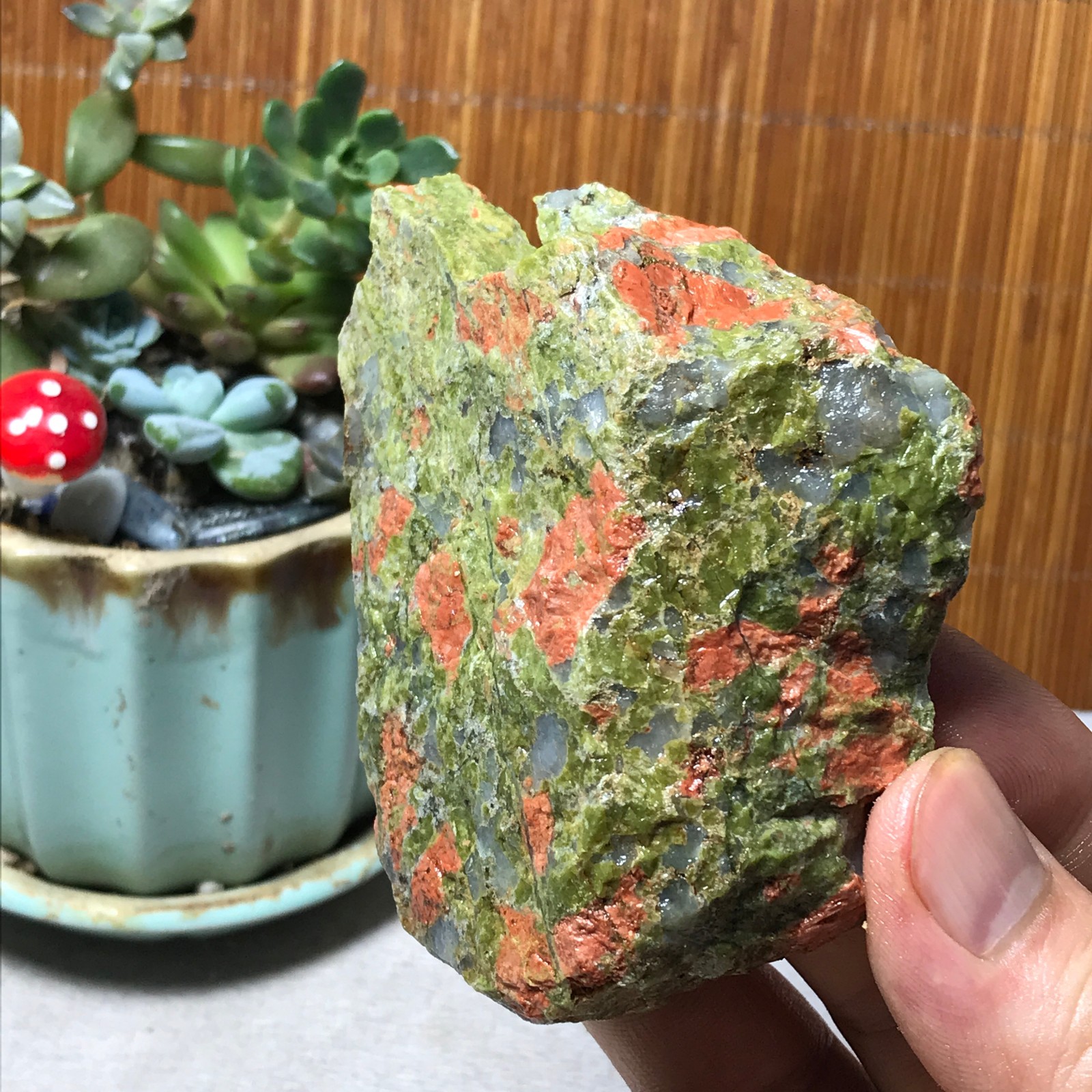 152g Natural Unakite Crystal gemstone Rough Mineral Specimen healing A6364