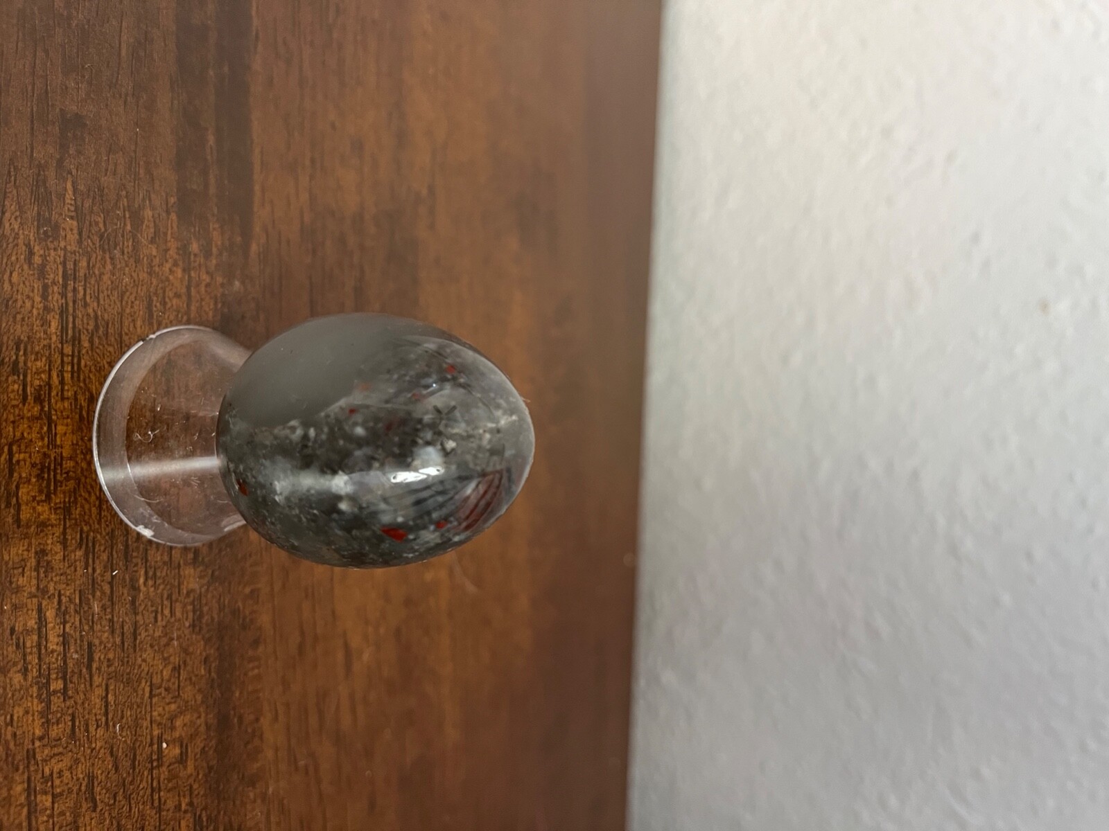 Beautiful bloodstone egg! Mint condition with stormy gray,blue and flecks of red
