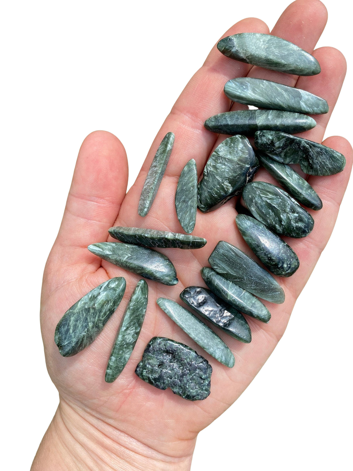 Seraphinite Tumbled Stone – Polished Natural Seraphinite Crystal from Siberia