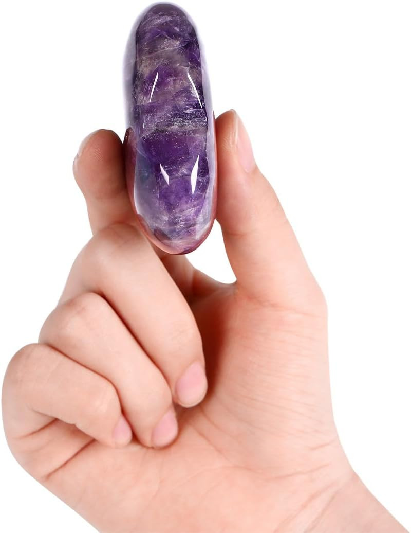 60 Mm Amethyst Crystal Rock Large Heart Stone Healing Crystals Gifts for Women N