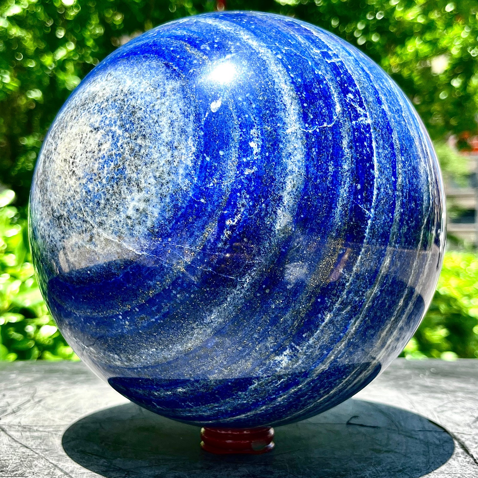 23.14LB Natural Lapis lazuli jasper Quartz Sphere Crystal Ball Reiki Healing