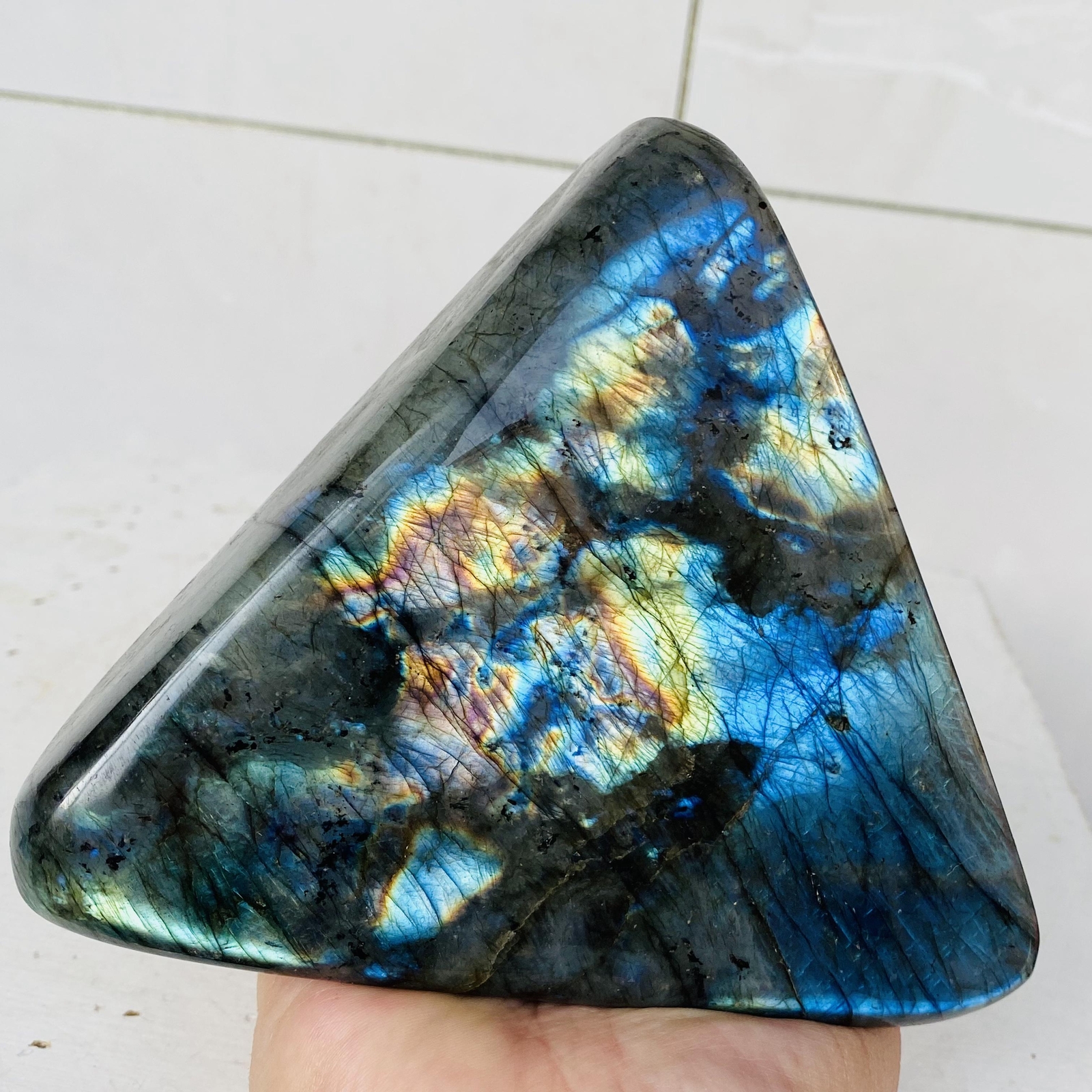 Natural Labradorite Quartz Crystal Freeform Mineral Specimen Healing 1180g