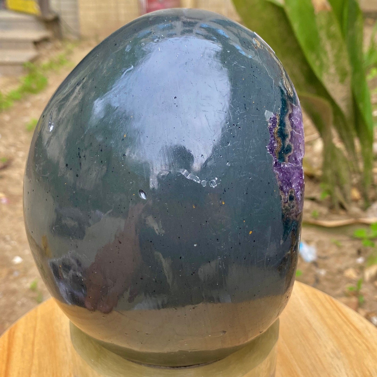 5.97LB Natural amethyst Dinosaur egg Quartz Crystal specimen healing