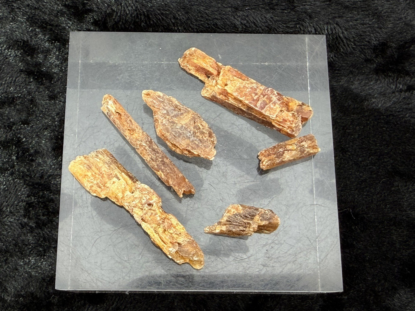 Rare Natural Untreated Orange Kyanite Blades from Tanzania, East Africa.