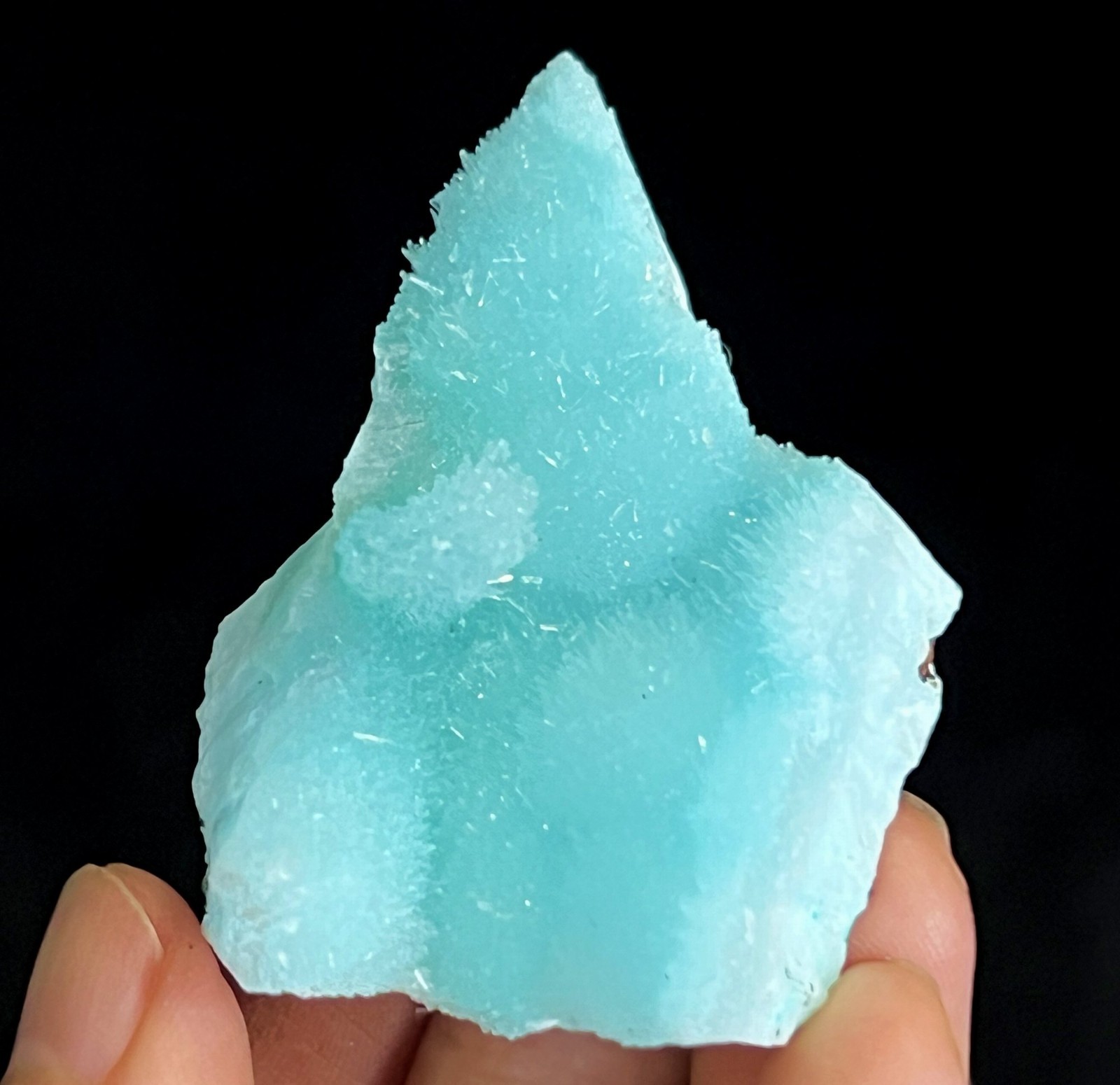 66mm Sparkling Iceberg-like Elegant Blue Aragonite , Natural Mineral Specimen